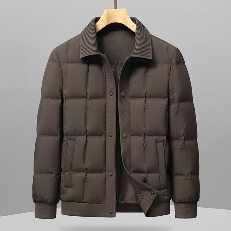 Cross-border wholesale of the new national standard 90 down jacket for men's 2025 winter light luxury lapel casual and fashionable coat details Picture
