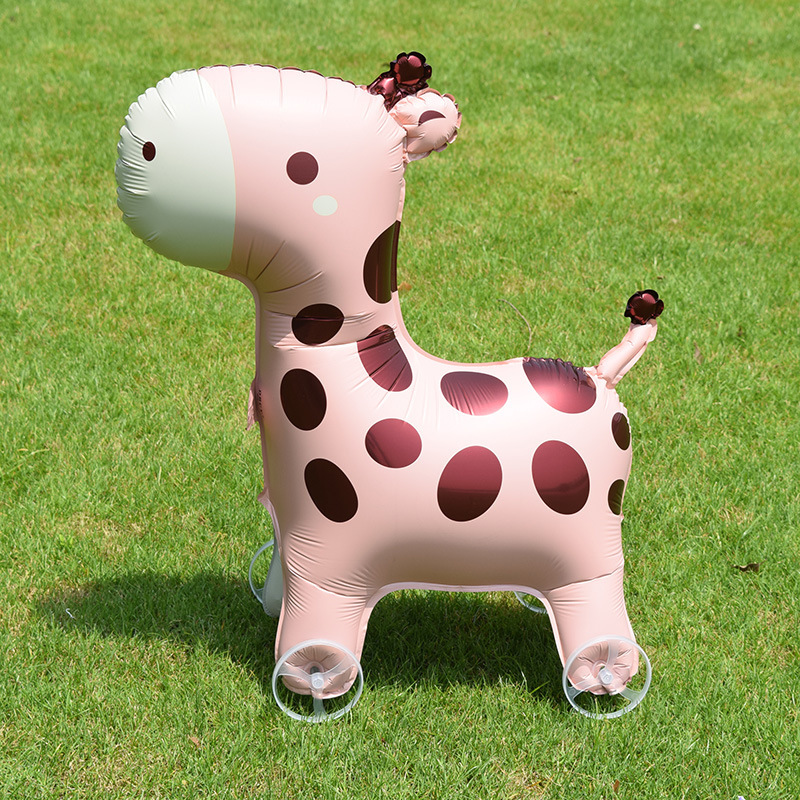 New children's balloons with wheels, cartoon walking animal balloons for birthday decoration, scene arrangement, and popular street vending Application Scenario