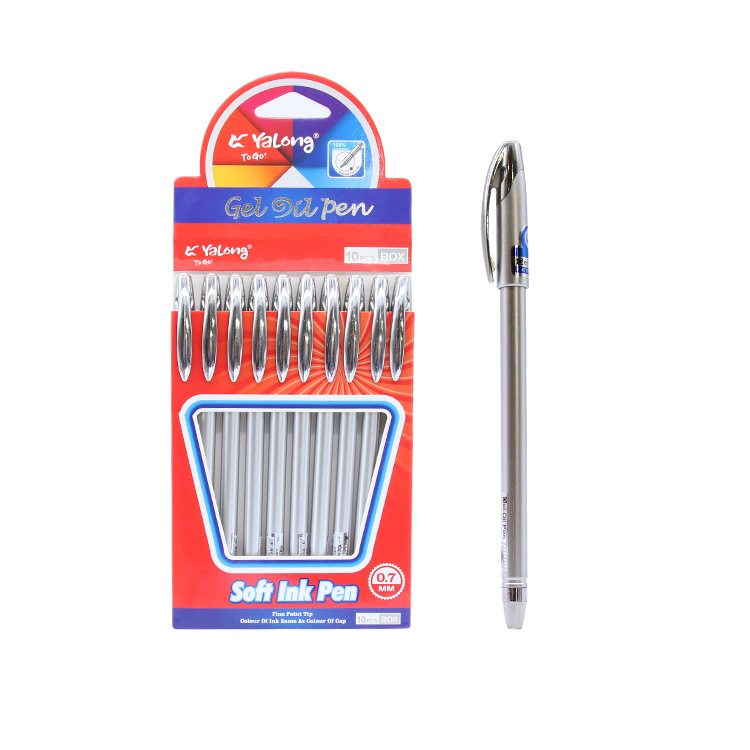 Yalong Cross-border hot-selling silver 0.7mm ballpoint pens, high-quality ballpoint pen promotional stationery