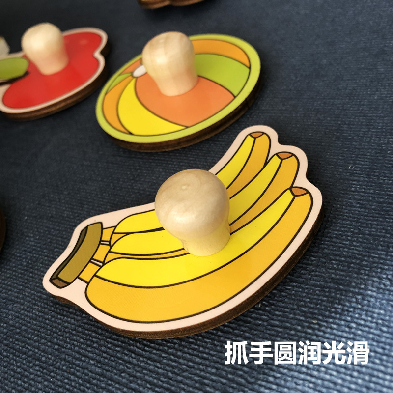 Montessori early education jigsaw puzzle toy, baby enlightenment hand-grabbed board paired with cartoon wooden nail panel, children's intelligence and strength puzzle picture Application Scenario