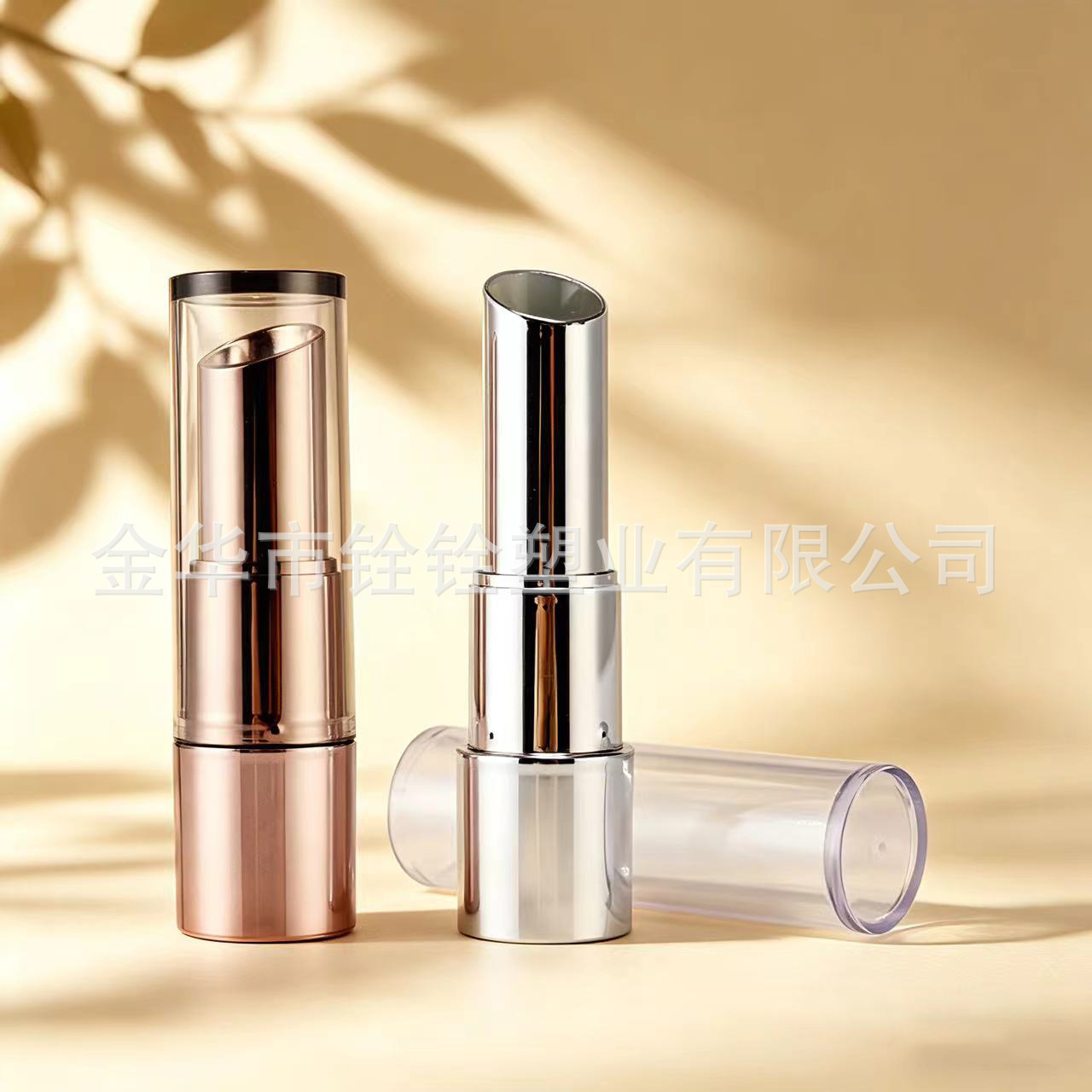 LS602 lipstick empty tube cosmetic packaging material electroplated texture lipstick lip balm tube Cosmetic packaging material bevel rotating lipstick lip balm tube details Picture