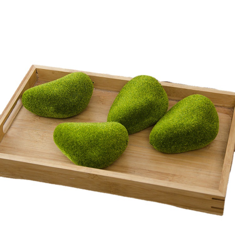 Factory direct sales of artificial moss wholesale, artificial plant hair moss blocks, home decoration hair stones, window display fake stones Item Picture