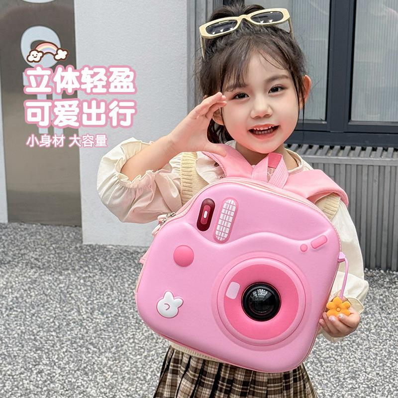 超萌个性儿童相机包新款幼儿园背包LED闪光蛋壳背包出行百搭炸街