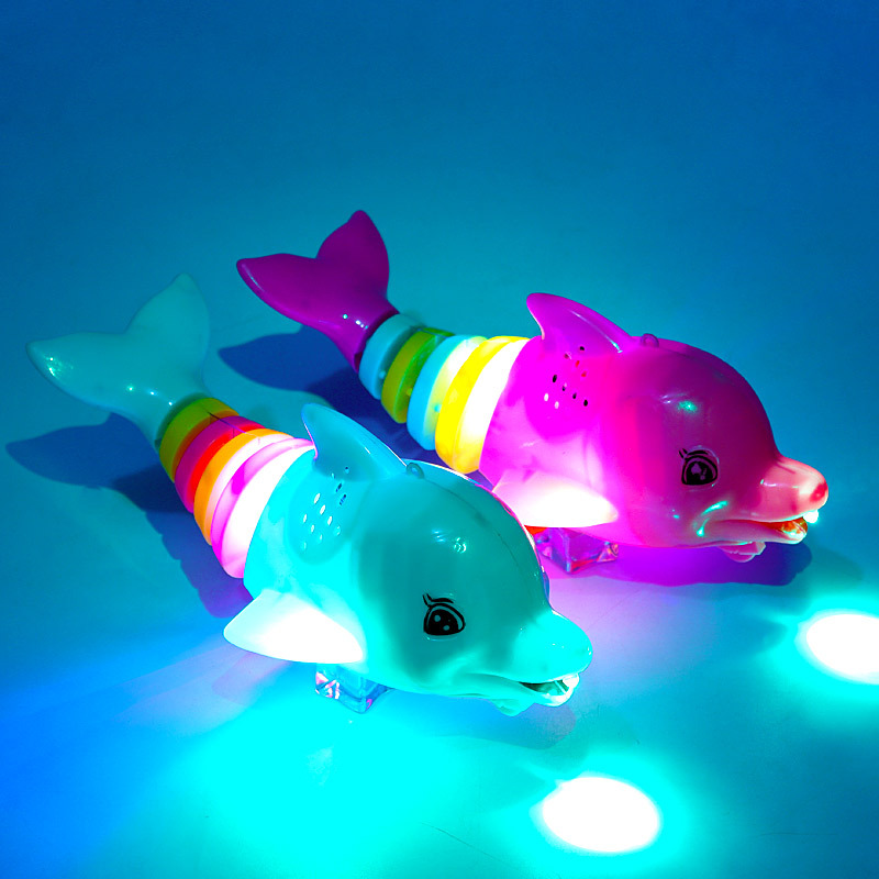 Colorful plastic dolphin toys, tail-swinging little dolphin rings, bead-stringing, matching, educational toys, DIY bead-building, suitable for primary school students details Picture