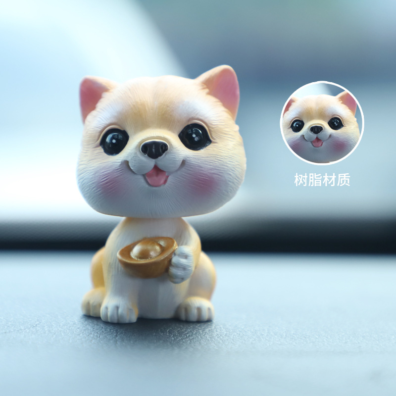 Creative animal car shaking head ornaments, pet star language decorations, car ornaments for your girlfriend as festival gifts, desktop solution details Picture