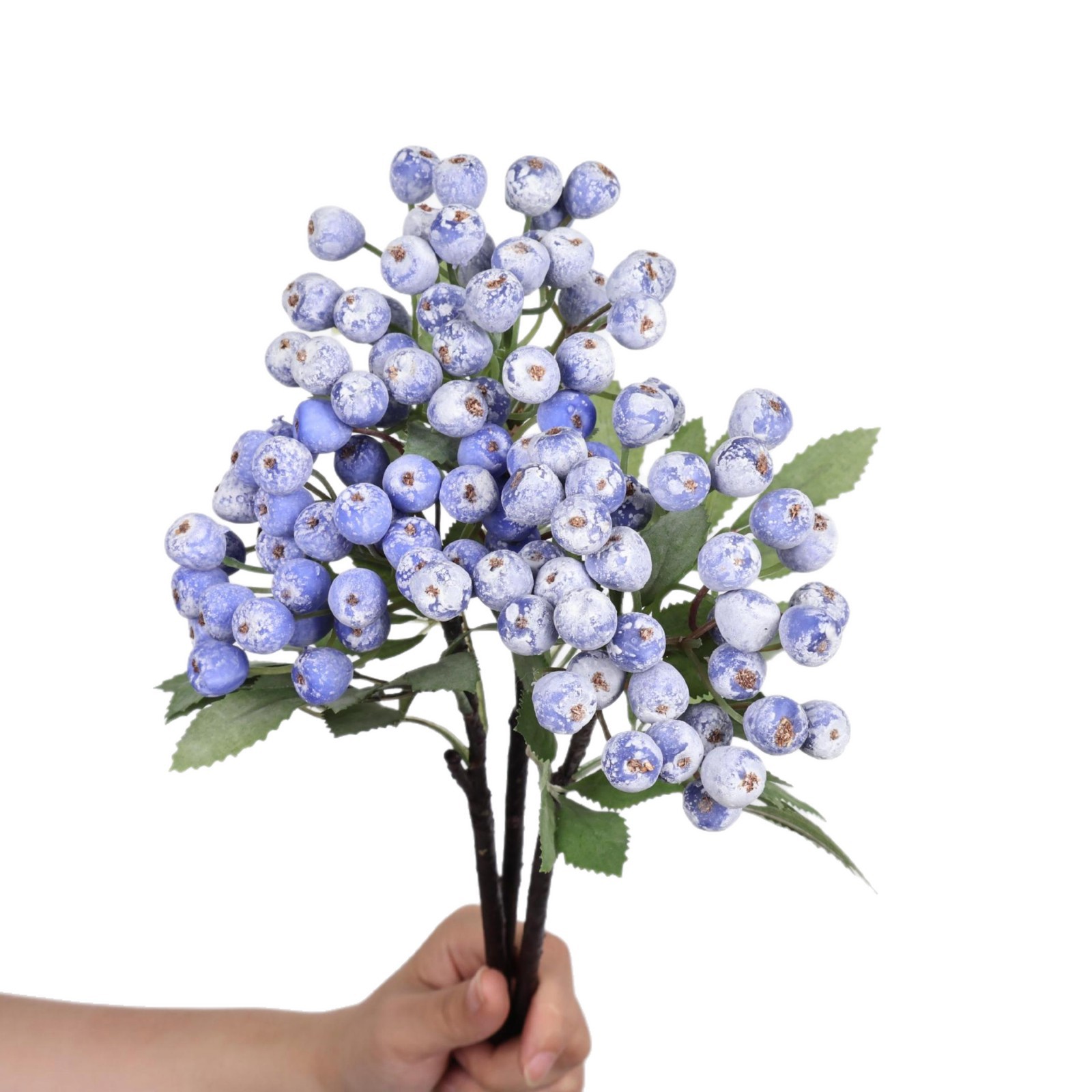 仿真植物蓝莓果果实浆果树枝树杈拍照布置场景装饰绿植造景仿真花白底实物图