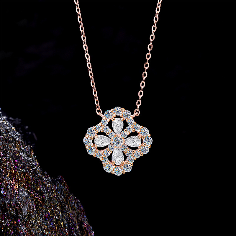 银饰/项链/金色链子/珍珠/梵克雅宝单花项链细节图