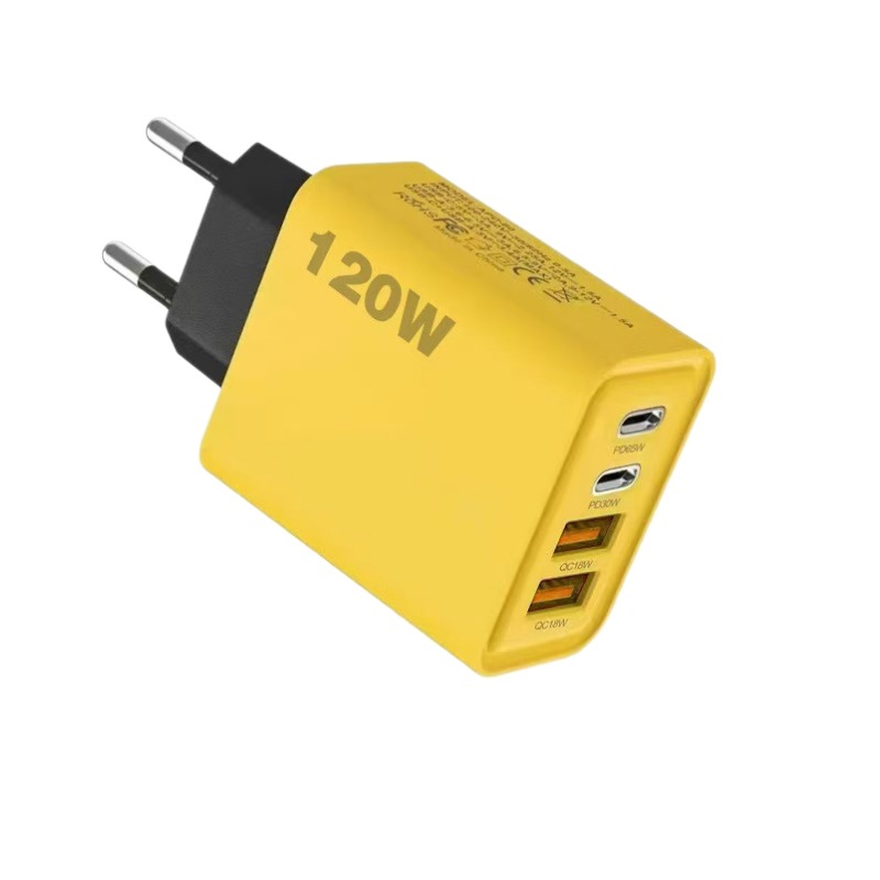 120w multi-port fast charging head with dual usb+ dual Type-C European and American standard mobile phone charger heads for cross-border wholesale Application Scenario