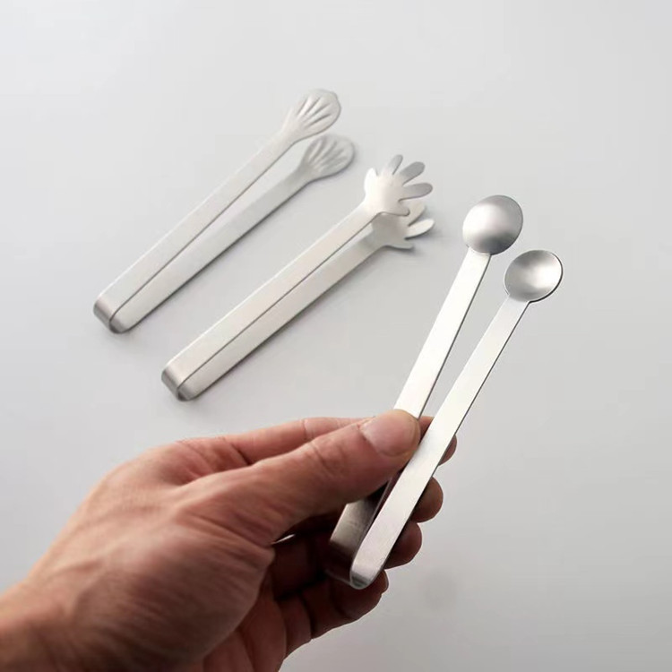 Stainless steel ice cube tongs, thickened ice cube tongs, home barbecue tongs, buffet food tongs, steak and barbecue tongs, bread tongs Specification image