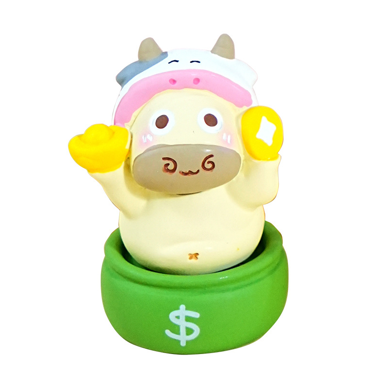 Baimao Original Ox and Horse brick-carrying Daily Series resin small ornaments, fun dolls, figurines, table decorations and ornaments Item Picture