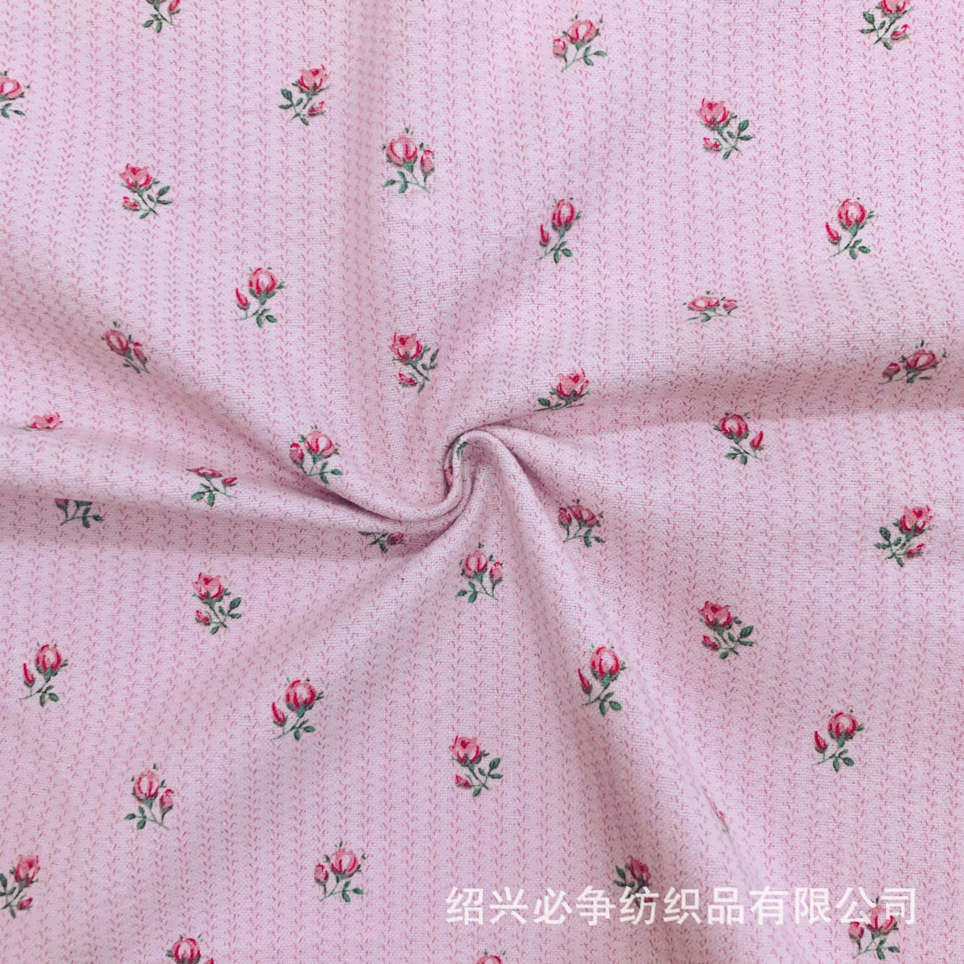 全棉法兰绒印花面料复古清新秋冬暗纹玫瑰童装连衣裙居家服裤布料