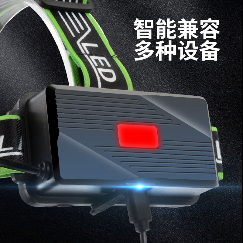 New white laser headlamp led outdoor lightweight hiking and cycling light, multi-functional strong light head wearable night fishing light Specification image