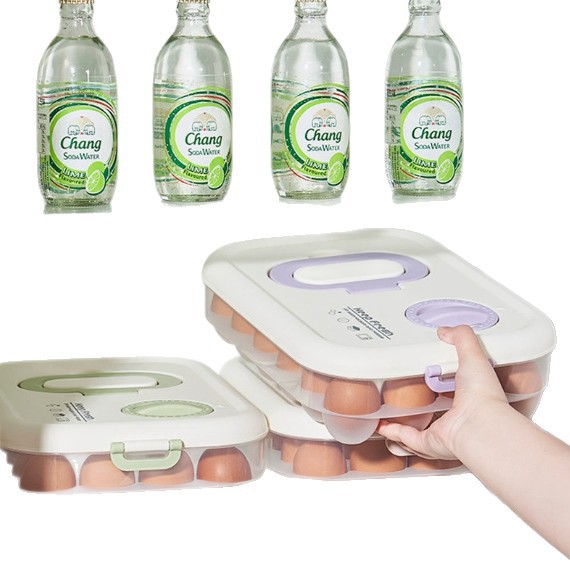 Egg box, dumpling box, large-capacity portable multi-functional egg box, refrigerator preservation box, kitchen organizing egg box Item Picture
