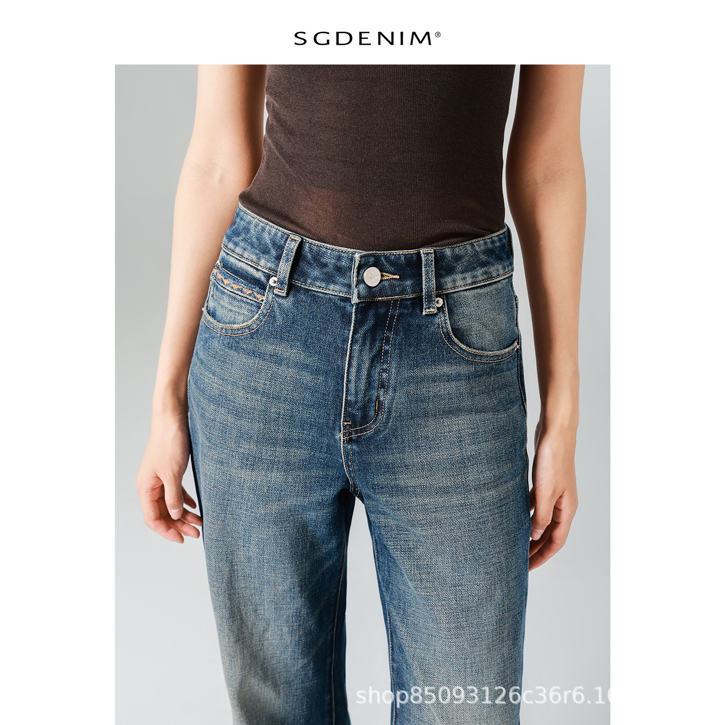 Textured washed/High-waisted jeans, women's retro style straight-leg wide-leg pants, 25 autumn new style, loose and trendy Application Scenario