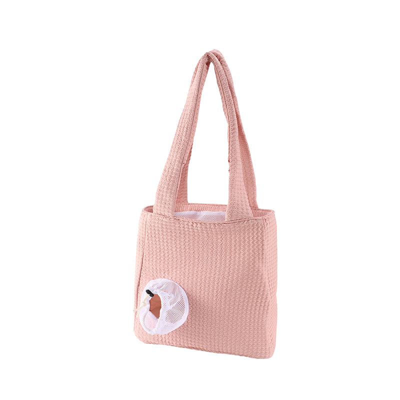 Rongka Pet Cross-border Personalized Knitted Fabric single-hole handbag, creative portable pet bag for going out, personalized breathable single-shoulder cat bag, pet bag Specification image