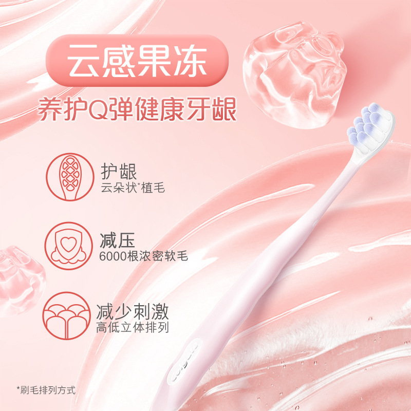 Colgate Cloud Sensation Jelly Velvet Cushion Toothbrush, 2-piece set, high-density gum protection, ultra-fine soft bristles, gentle for adults Application Scenario
