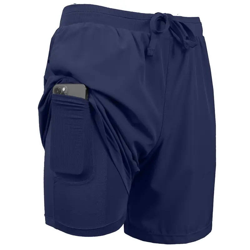 Cross-border sports shorts, men's quick-drying fitness sports pants 2-piece set, men's anti-glare tight pants, outdoor casual pants details Picture