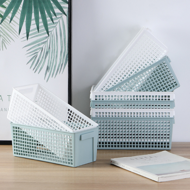 Plastic storage basket, PP material woven tape storage basket, storage box, 15L household multi-layer storage basket