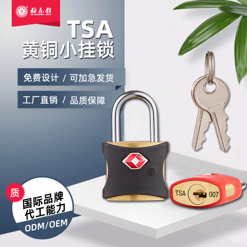 黄铜包胶小挂锁防水防锈出国旅行箱包健身房柜子抽屉TSA海关挂锁