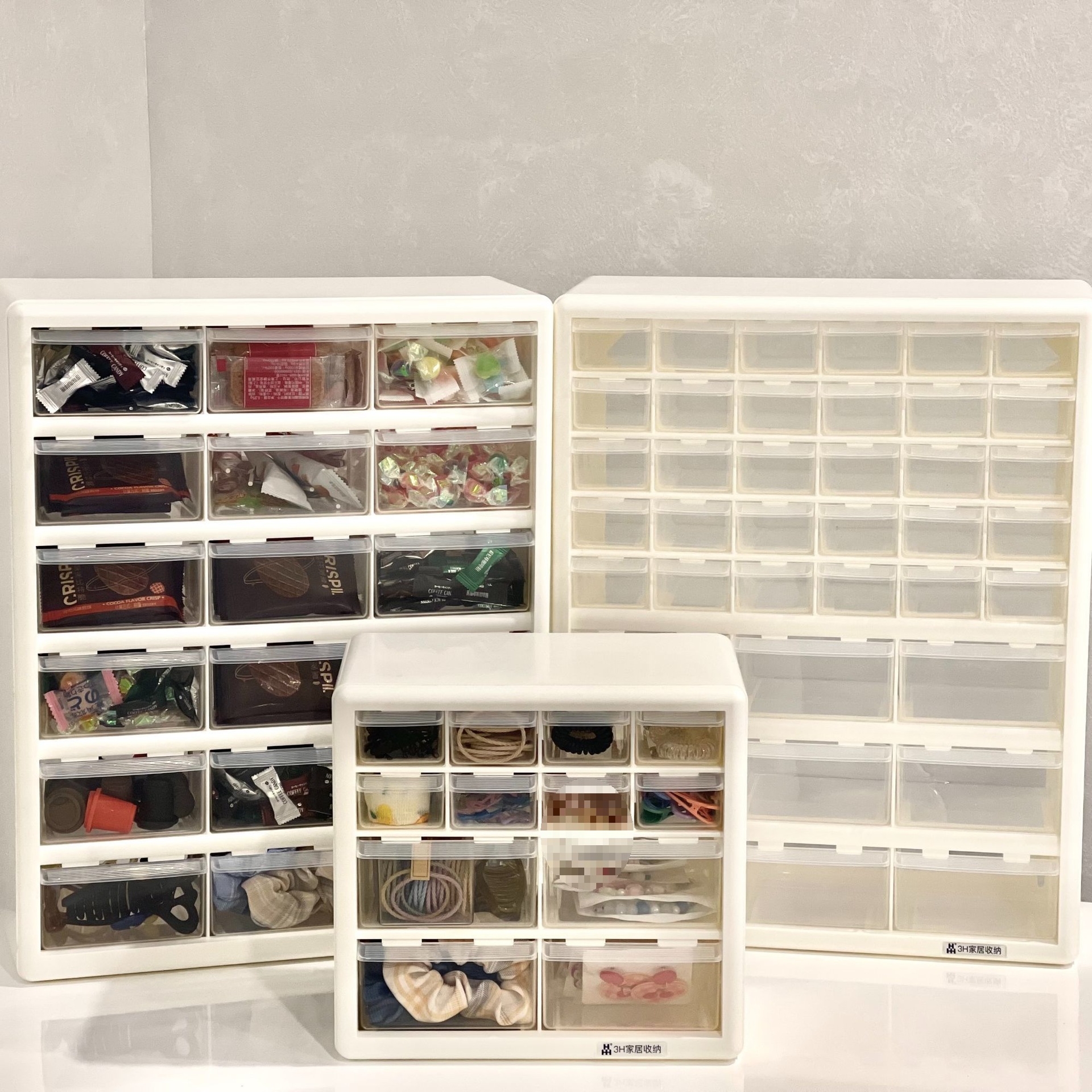 Drawer-type parts box storage cabinet box, household compartmentalized plastic transparent tool box, storage material box, large capacity details Picture