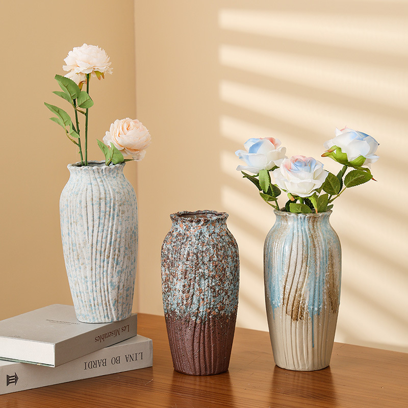 2025 Large-diameter vase, ceramic hydroponic and hydroponic fresh flower arrangement, artificial handcrafted flowers, retro large dried flowers Application Scenario