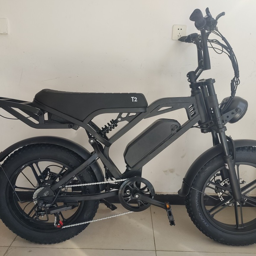 New energy ebike, electric-assisted bicycle, 2.0-inch fat tire, snow and beach off-road, v8 electric motorcycle, front and rear supe