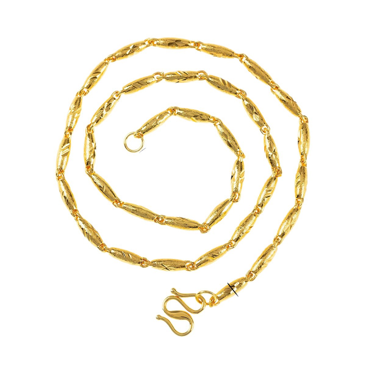 项链/珍珠/天然石项链/珍珠链条女款拼接气质/珍珠项链白底实物图