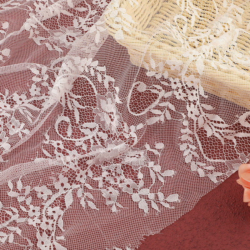 Nylon lace fabric wedding dress and formal wear diy decorative lace fabric, full lace fabric in stock