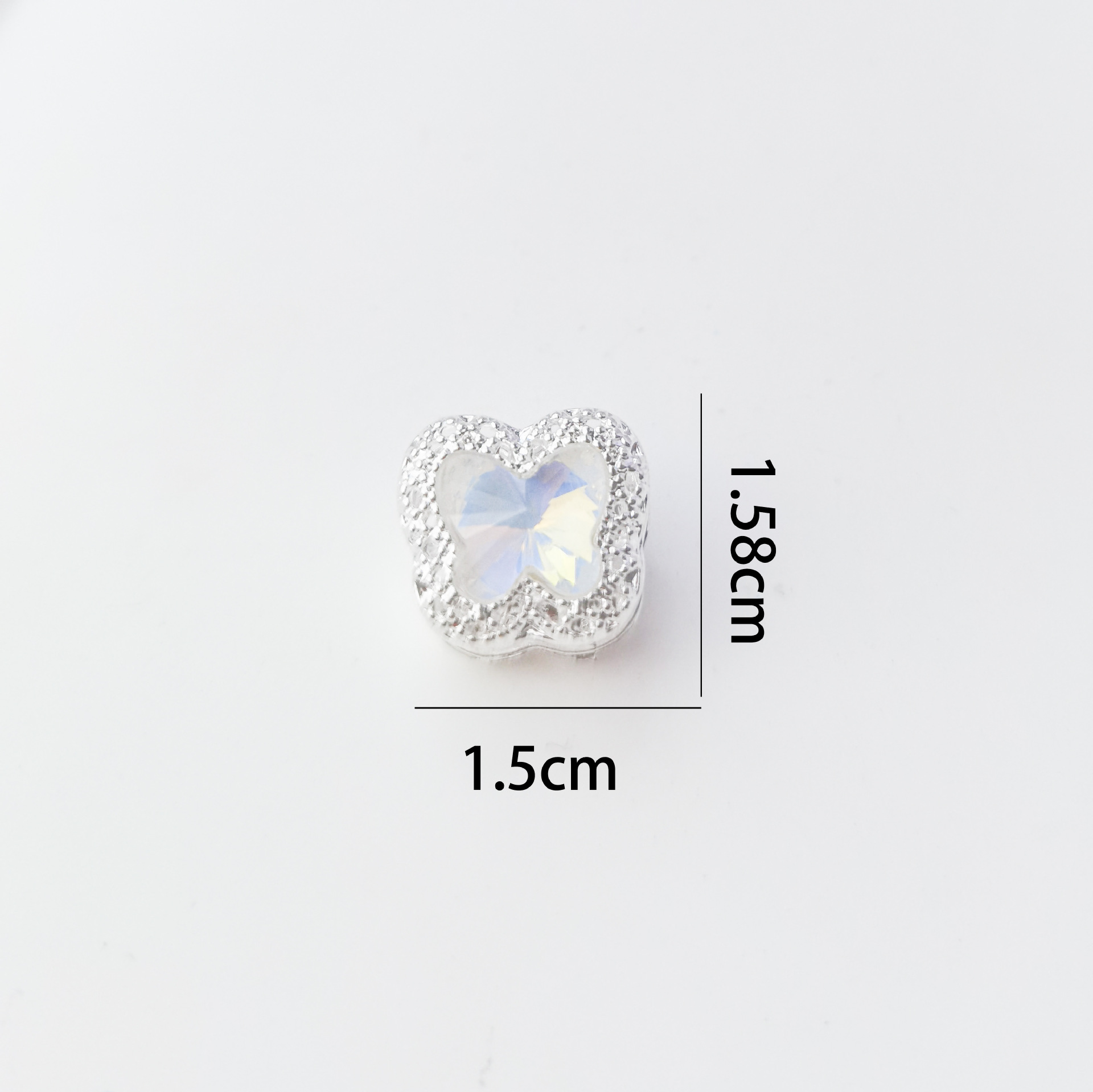 Alloy Butterfly Through Holes Can Pass Through Pen Bracelets, Bag Chains, Diy Handcrafted Heavy Industry Accessories, Butterfly Beads, Loose Beads Specification drawing