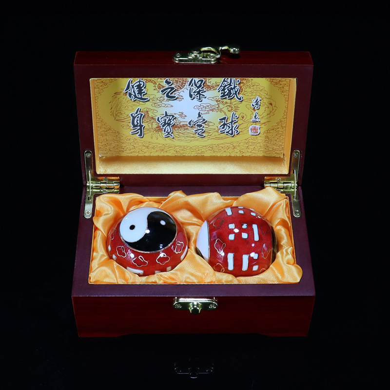 Premium gift box set of Beijing Cloisonne handball outer craft cultural gift Cloisonne low-temperature fitness ball
