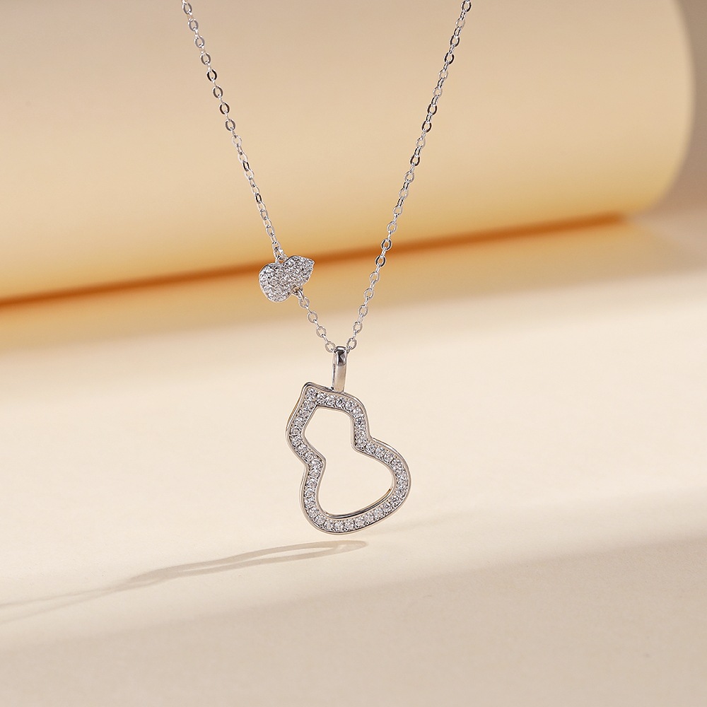 葫芦项链女S925纯银吊坠小众轻奢精工镶钻锁骨链女直播供货细节图