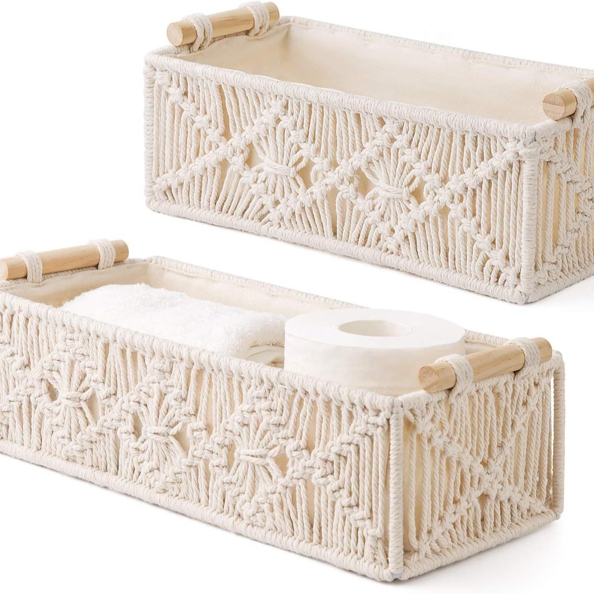 Customized Amazon best-selling cotton rope hand-woven storage boxes, desktop storage boxes, sundries basket covers, installation baskets