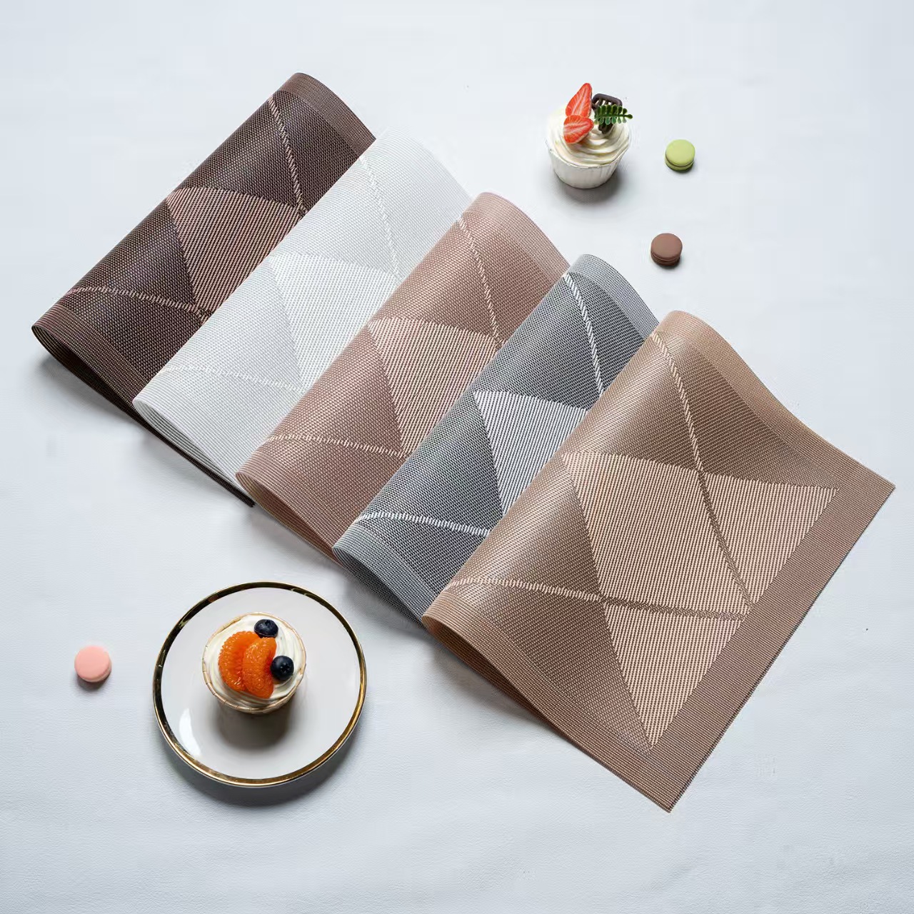 Diamond-patterned Teslin Western placemats, table MATS, bowl MATS, placemats, hotel heat-resistant and heat-insulating coffee coasters