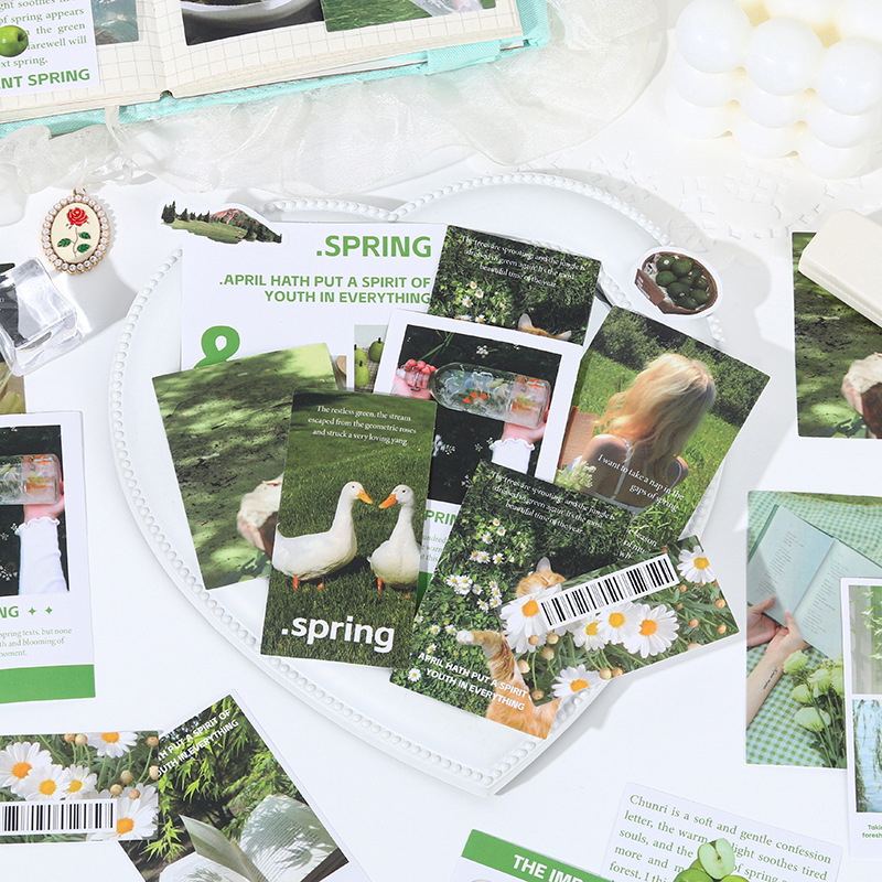 鑫奇新 50张四季予你贴纸包 春夏秋冬韩系浪漫装饰手账痛包素材包详情图4