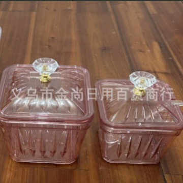 Vertical large and small plastic sugar jars, kitchen sugar POTS, home storage boxes, tea snacks, candies, inventory, heart plates, snacks