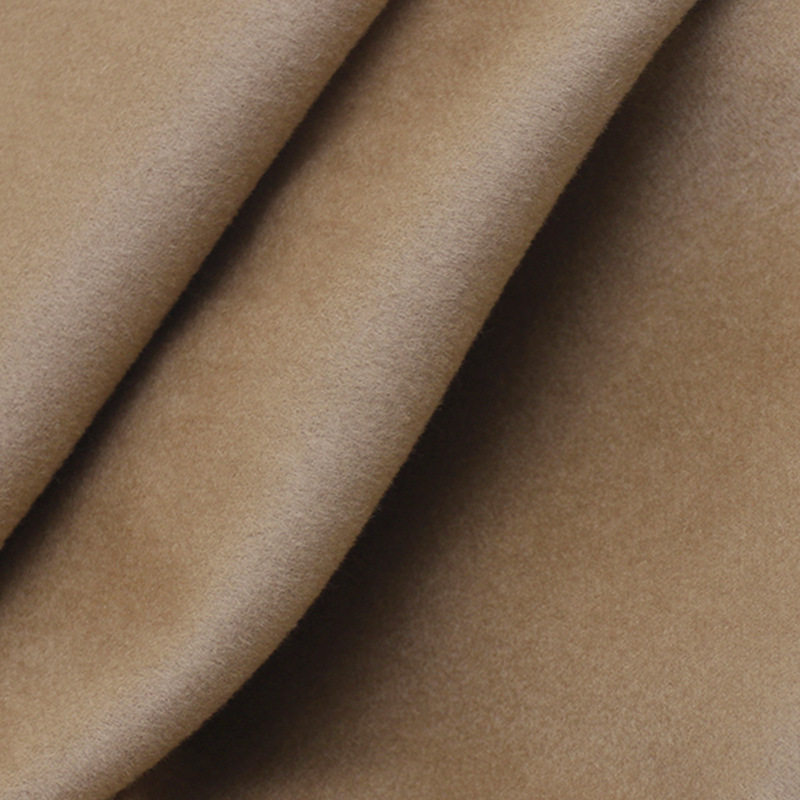 秋冬双面羊绒大衣面料全毛粗纺顺毛羊毛外套裤装时装现货双面呢