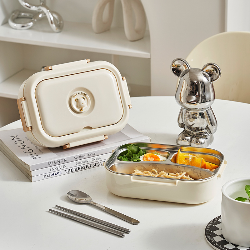 304 food-grade stainless steel insulated lunch box, suitable for children and primary school students, and microwave lunch box for working girls