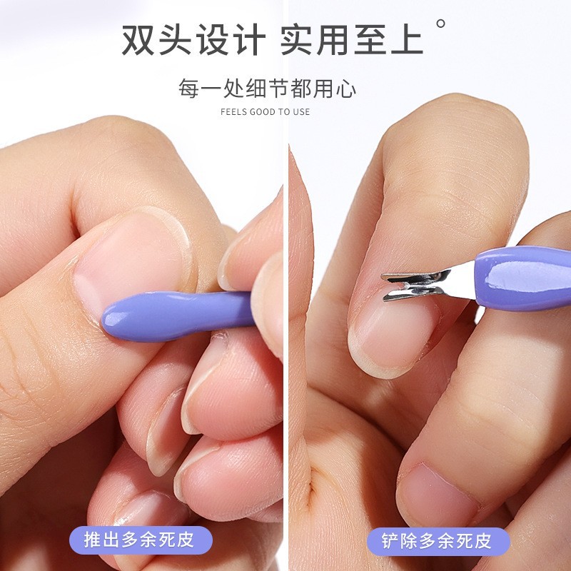 美甲死皮叉去死皮V型叉修指甲套装死皮叉推剪挫刀铲不锈钢死皮叉产品图