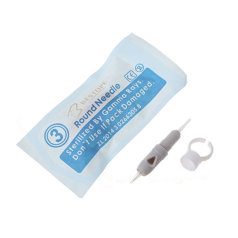 灰色纹绣一体针螺旋口纹眉针头夏梦针螺旋口纹绣一体针头批发