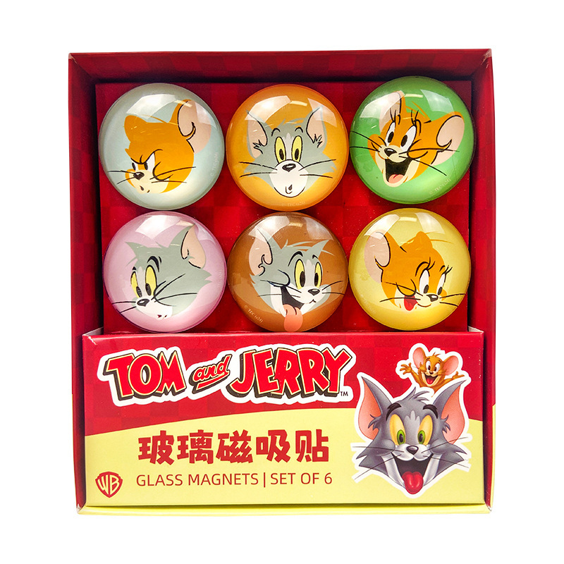 正版猫和老鼠水晶贴磁吸冰箱贴白板墙可移可爱卡通动漫周边装饰品白底实物图