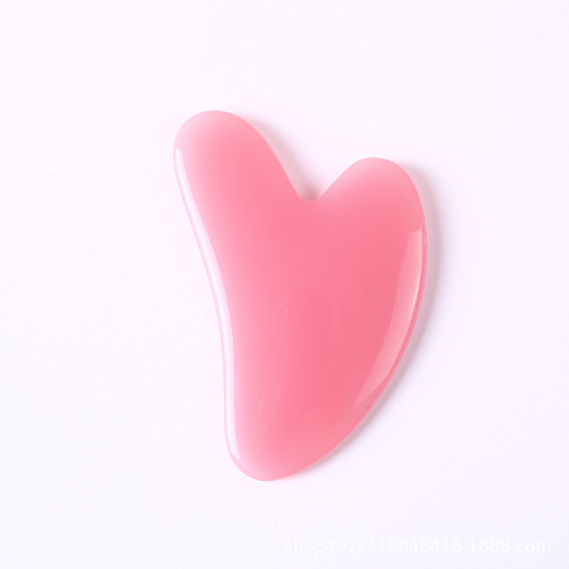 Manufacturer's resin heart-shaped health care tools, facial meridian gua sha contouring board, massage device wholesale, care, health care and conditioning Item Picture