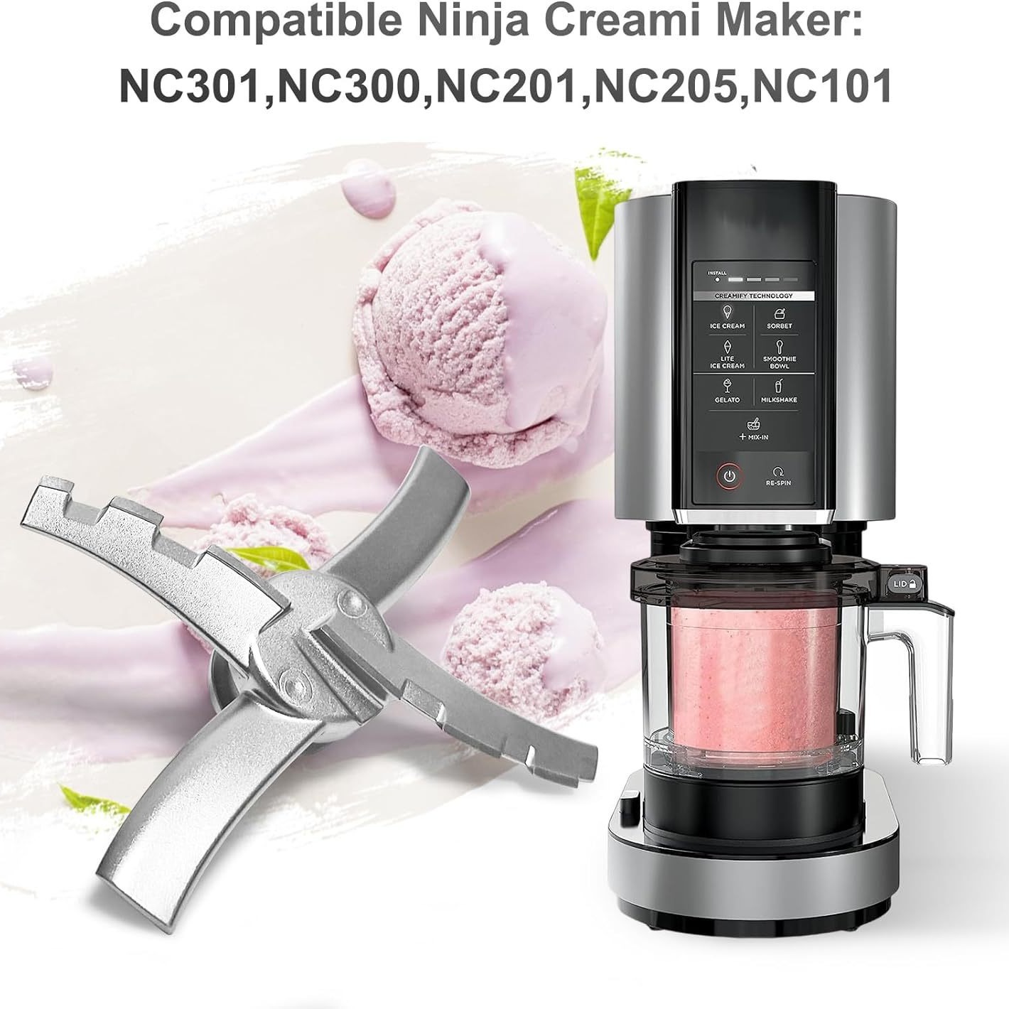 KUCALL冰淇淋机配件替换刀头桨叶NC500/NC201/NC300/NC301刀片 适用ninja产品图