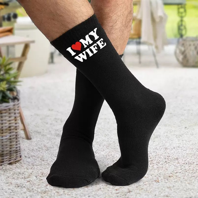 【 Cross-border Bestsellers 】 Men's tall jacquard socks for fun Anniversary, Creative Valentine's Day, couple birthday gifts, cross-border socks Specification image