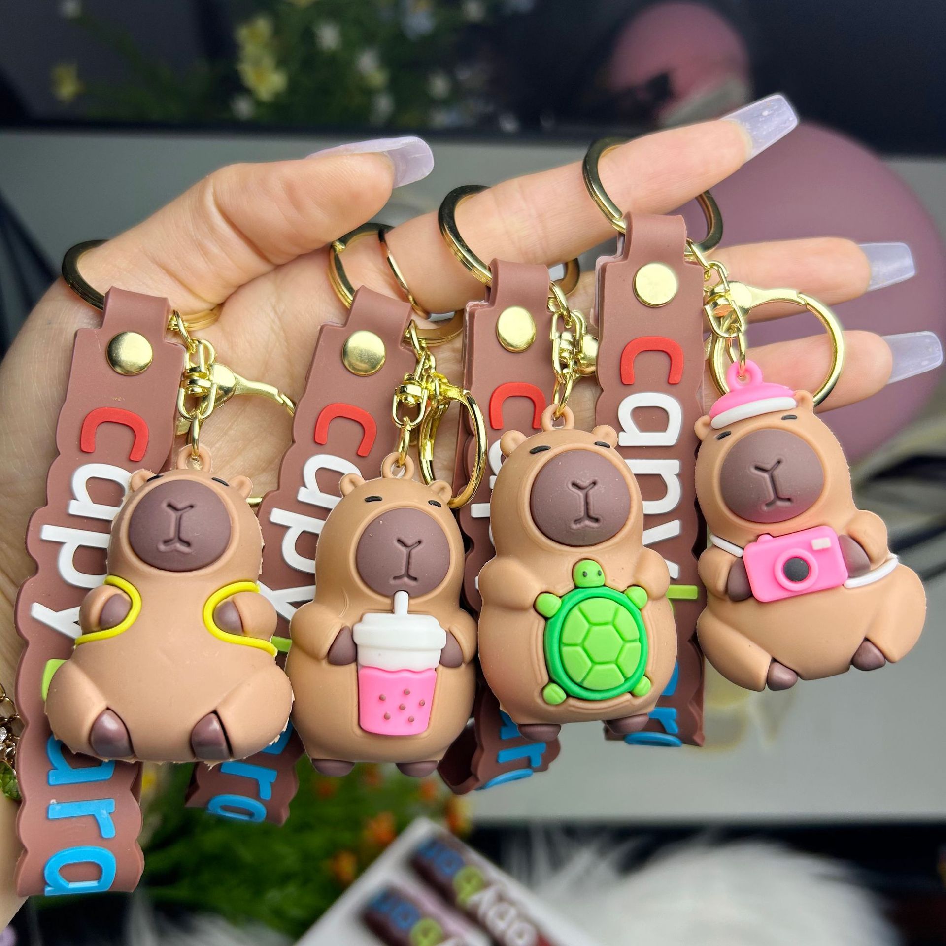 Popular Kapi Bala keychains, cute capybara 3D figurines, student bags, pendants, and small gifts for company events Specification image