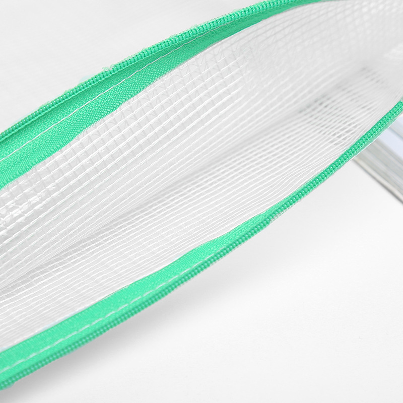 Transparent file bags, pvc grid zipper bags, A4 document bags, grid bags, custom-made printed logo, factory direct supply Specification image