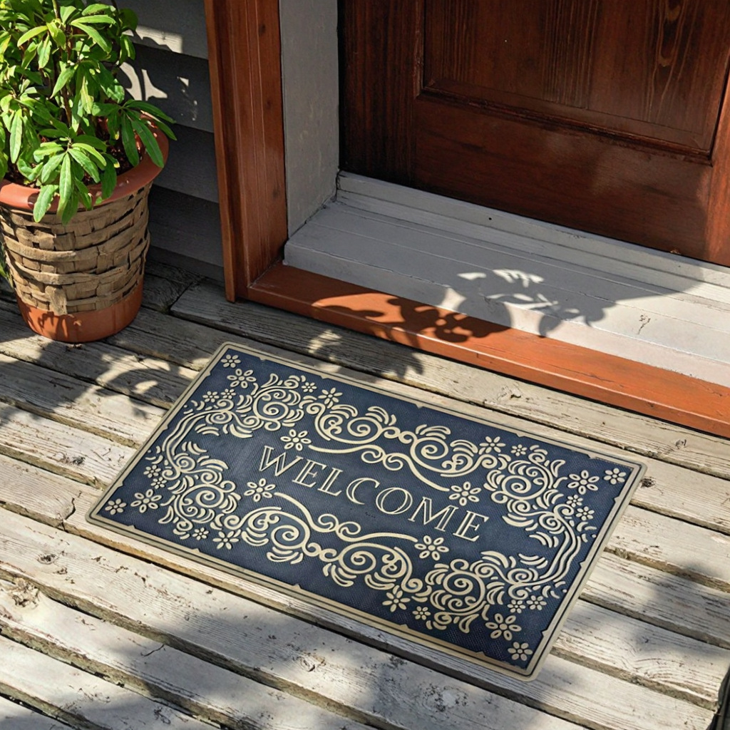 High-end rubber floor MATS for villa entrances, classic European-style entrance door foot MATS, natural rubber, anti-slip, wear-resistant and dirt-resistant Specification image