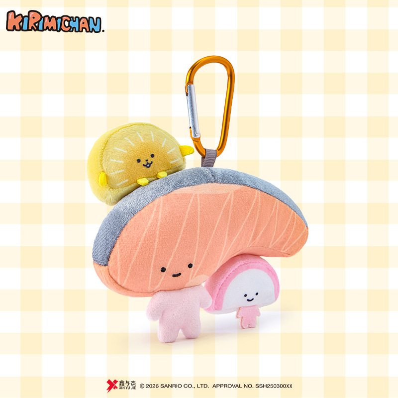 Sanrio official sliced salmon doll pendant, soft and cute, healing girl schoolbag pendant, student souvenir details Picture