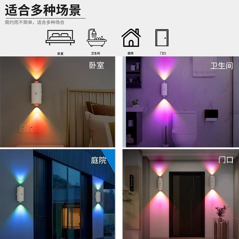 Amazon cross-border bestsellers: Seven-color gradient atmosphere night light, smart human body sensing magnetic charging color-changing wall Application Scenario