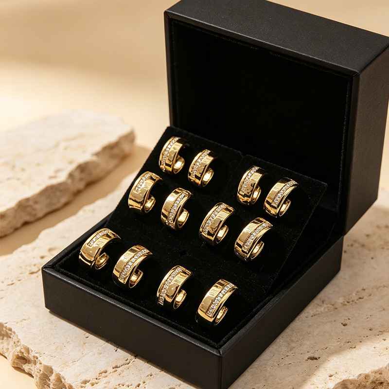 French woven golden crystal stud jewelry earrings, a light luxury design for women Application Scenario