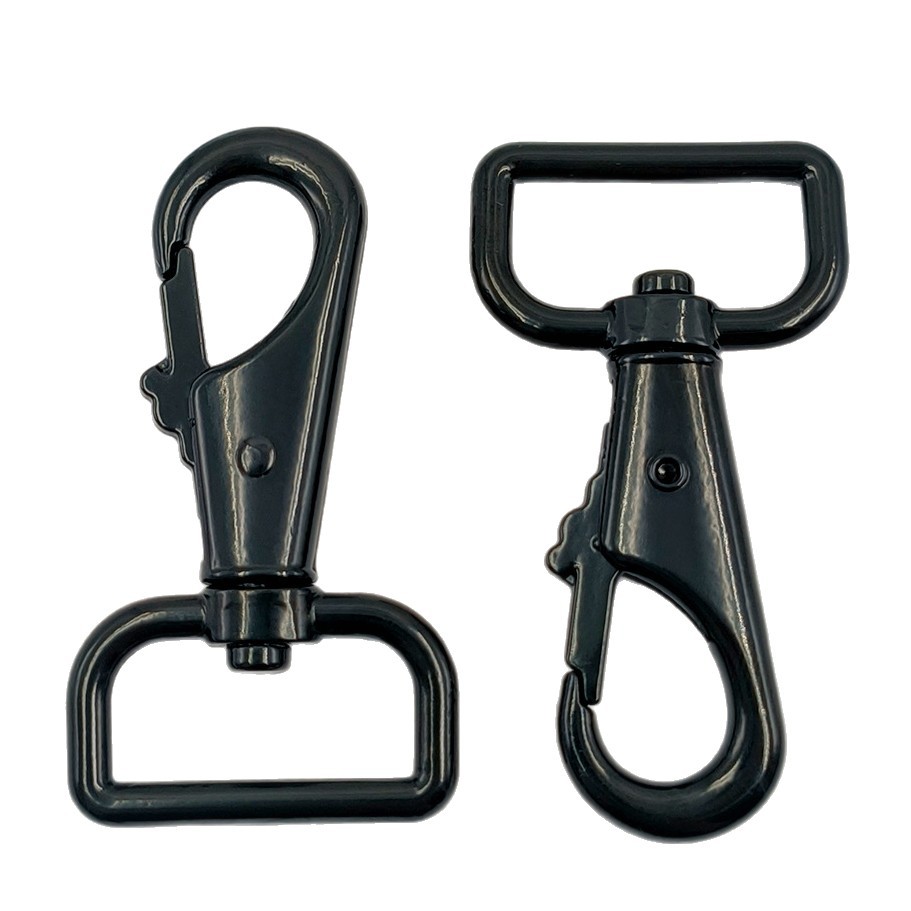 1-inch square tail shrimp buckle bag hardware accessories bag strap connection key chain zinc alloy electrophoretic black pet hook buckle Item Picture